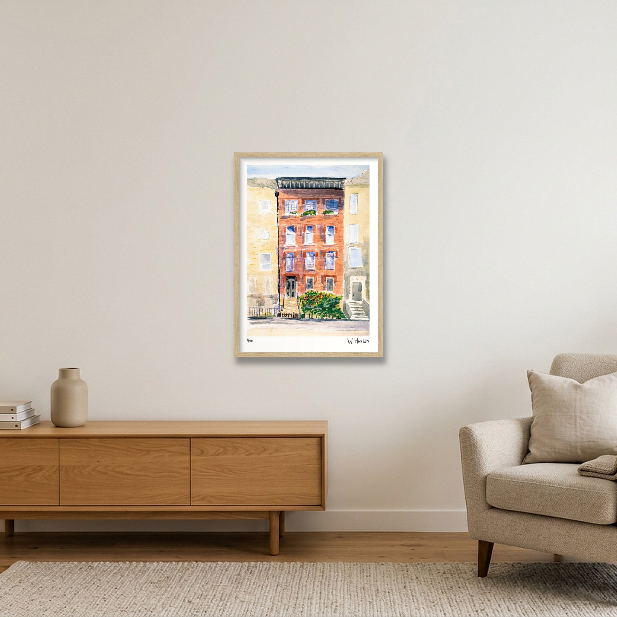 Brownstone No 1 — 42×59cm, 17×23" Oak Frame