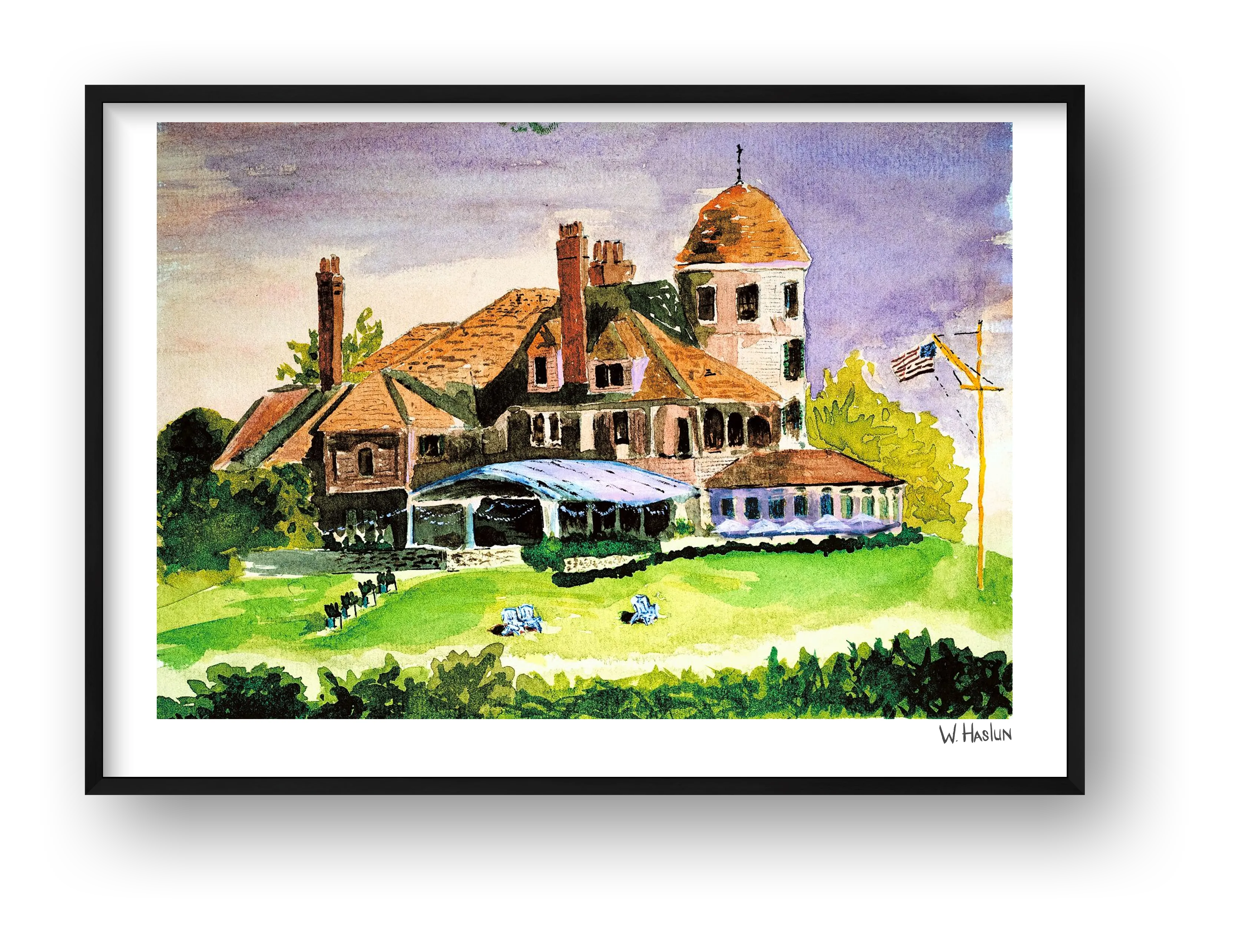 Sunset at Castle Hill Inn — framed
