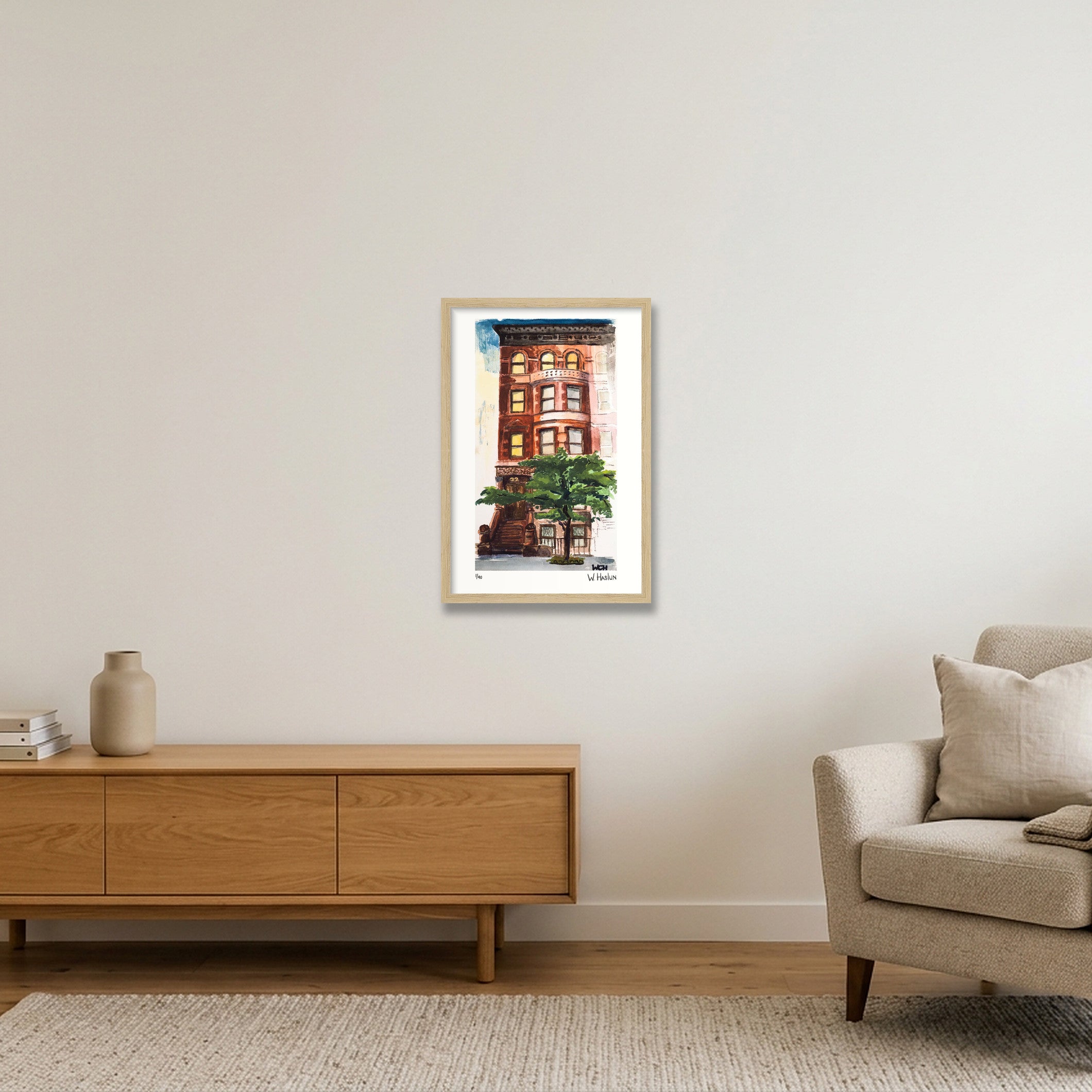 The Pigpen — 30×45cm, 12×18" Oak Frame