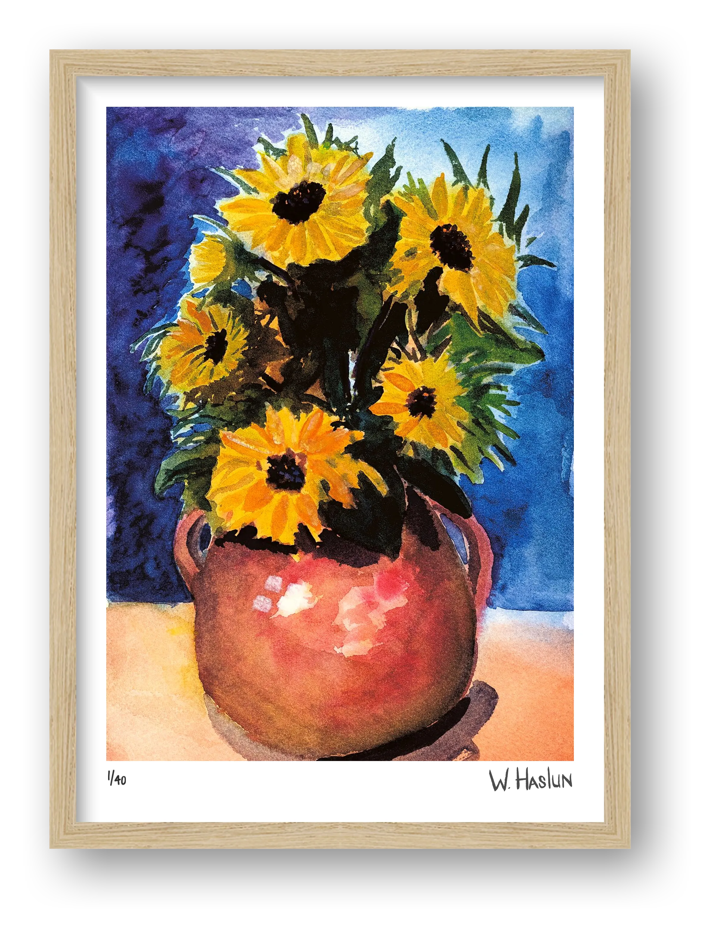 Sun Flower Vase — framed
