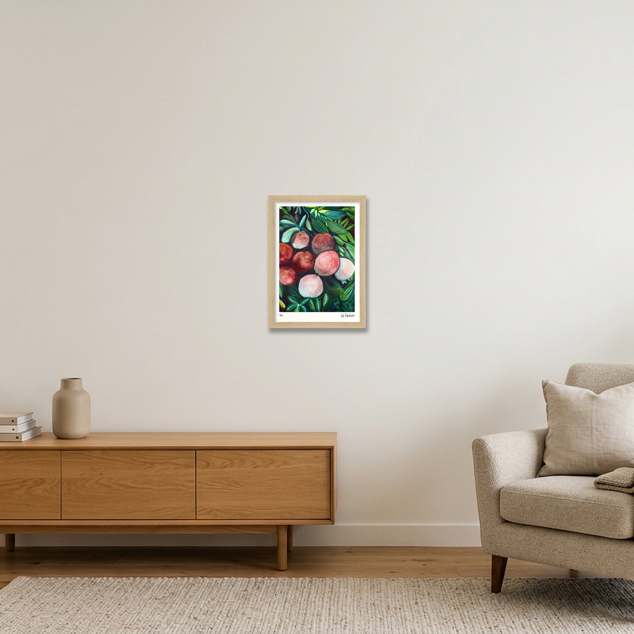 Pomegranates — A4 (21×30cm, 8×12") Oak Frame