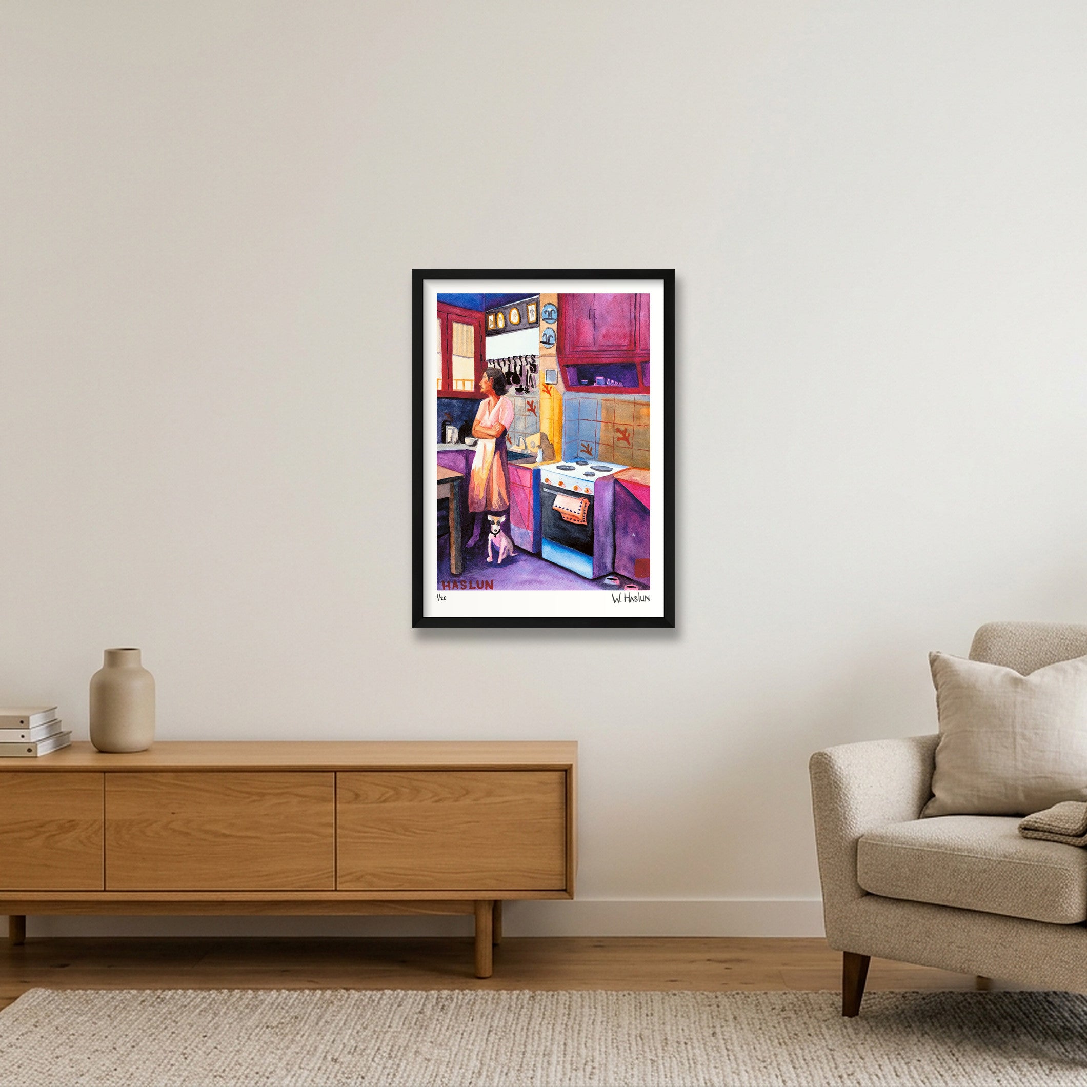 Late for Dinner — 42×59cm, 17×23" Black Frame