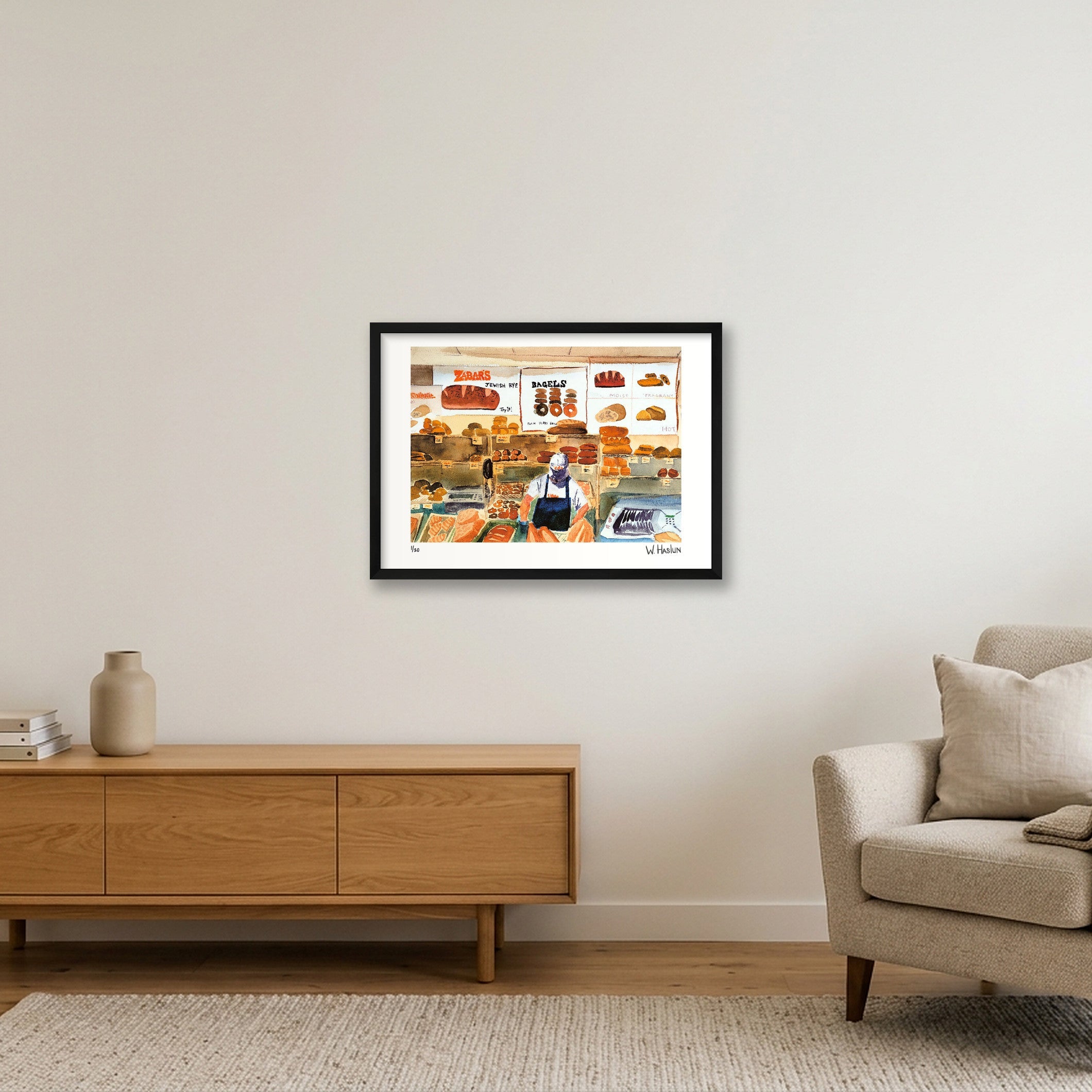 Zabar's Bakery — 59×42cm, 23×17" Black Frame