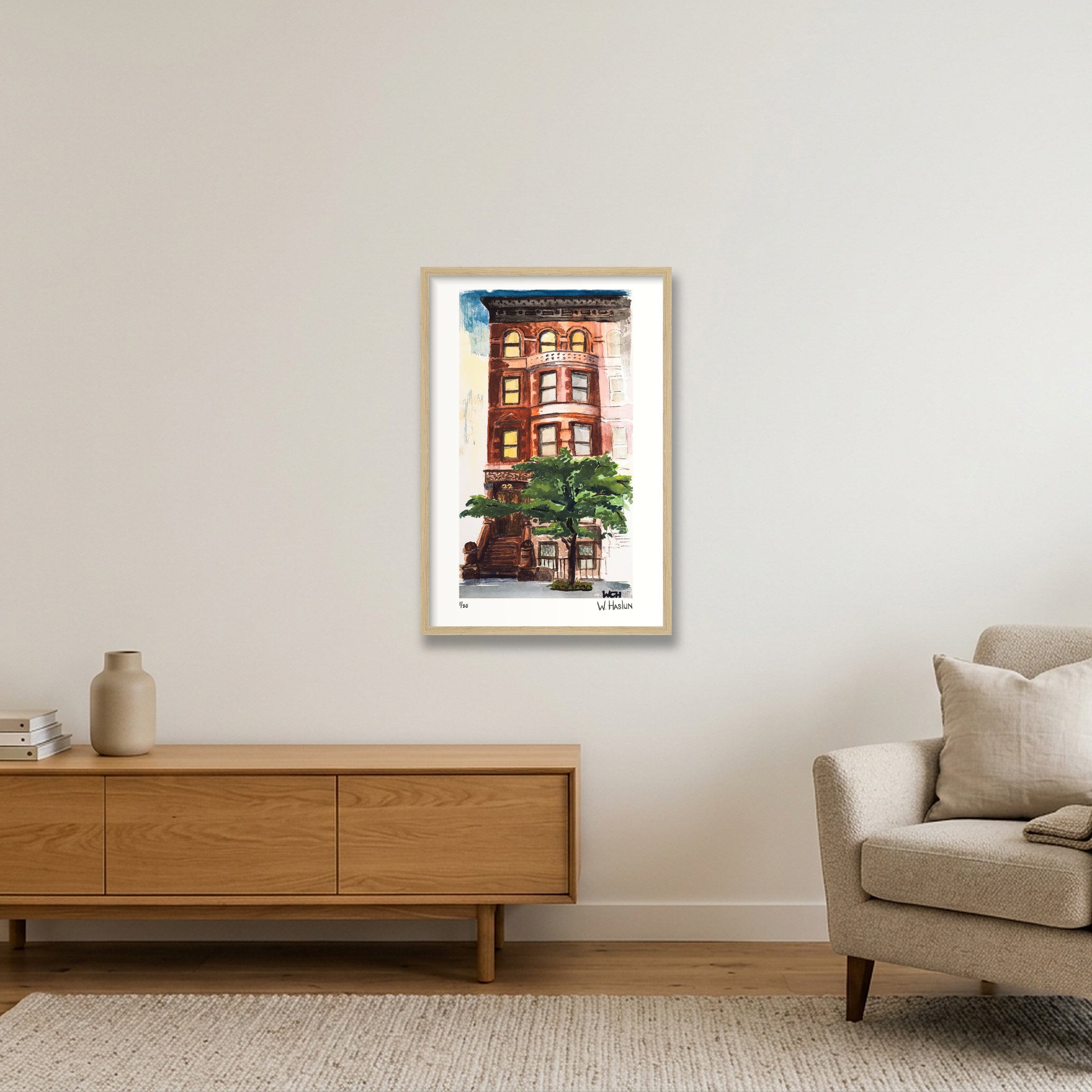 The Pigpen — 40×60cm, 16×24" Oak Frame