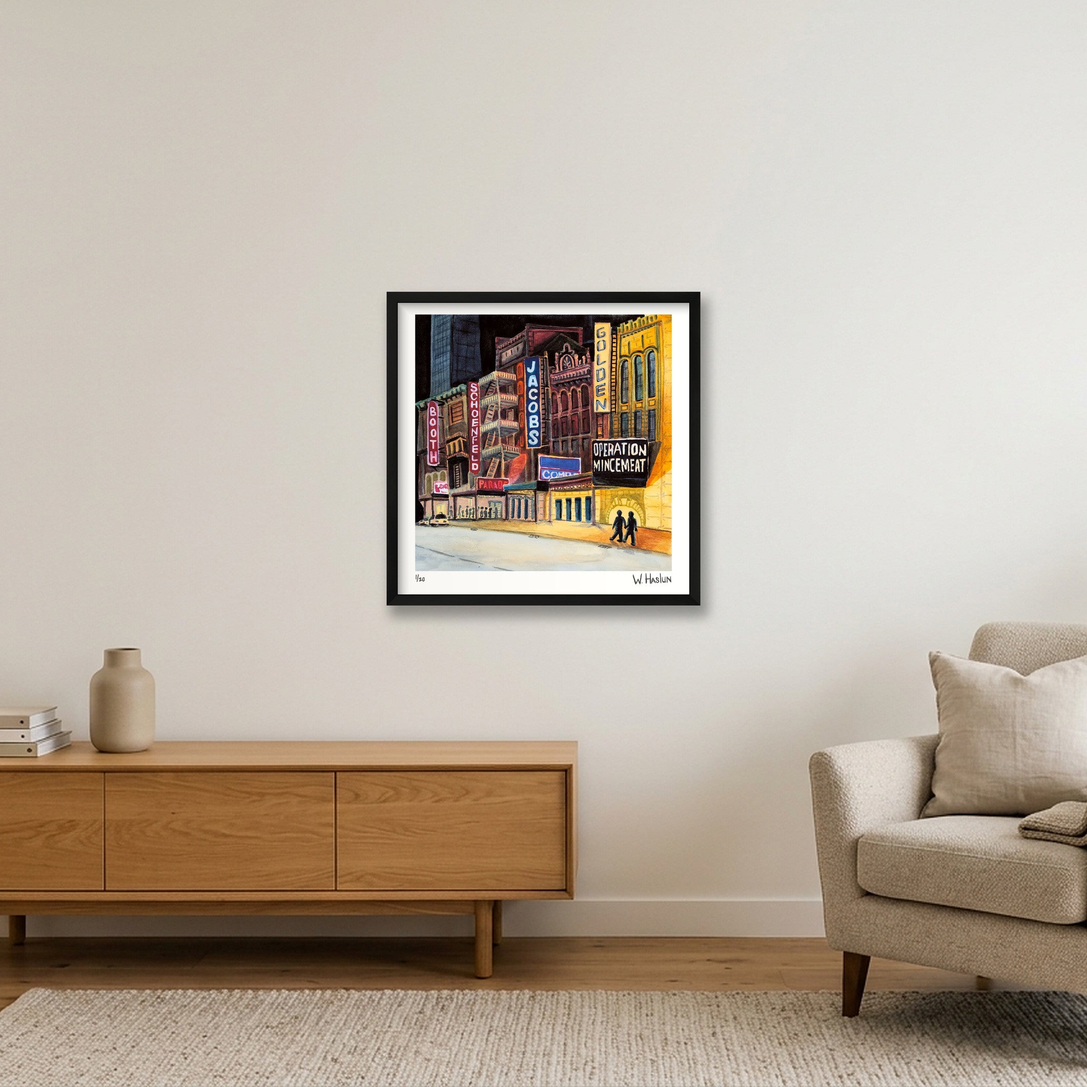 Broadway Marquees — 50×50cm, 20×20" Black Frame