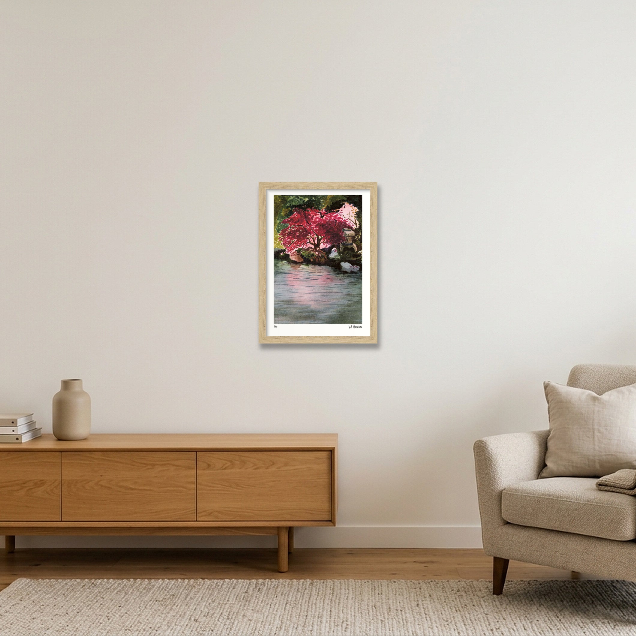 Japanese Maple — A4 (21×30cm, 8×12") Oak Frame