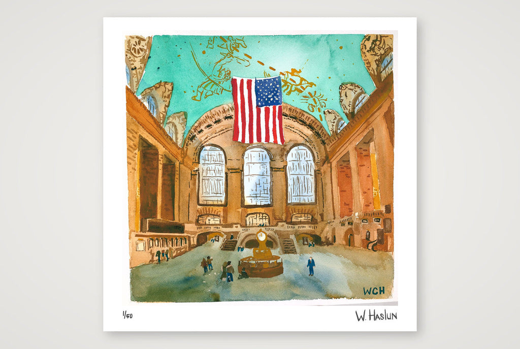 Grand Central Ticket Booth — 30×30cm, 12×12" Print only