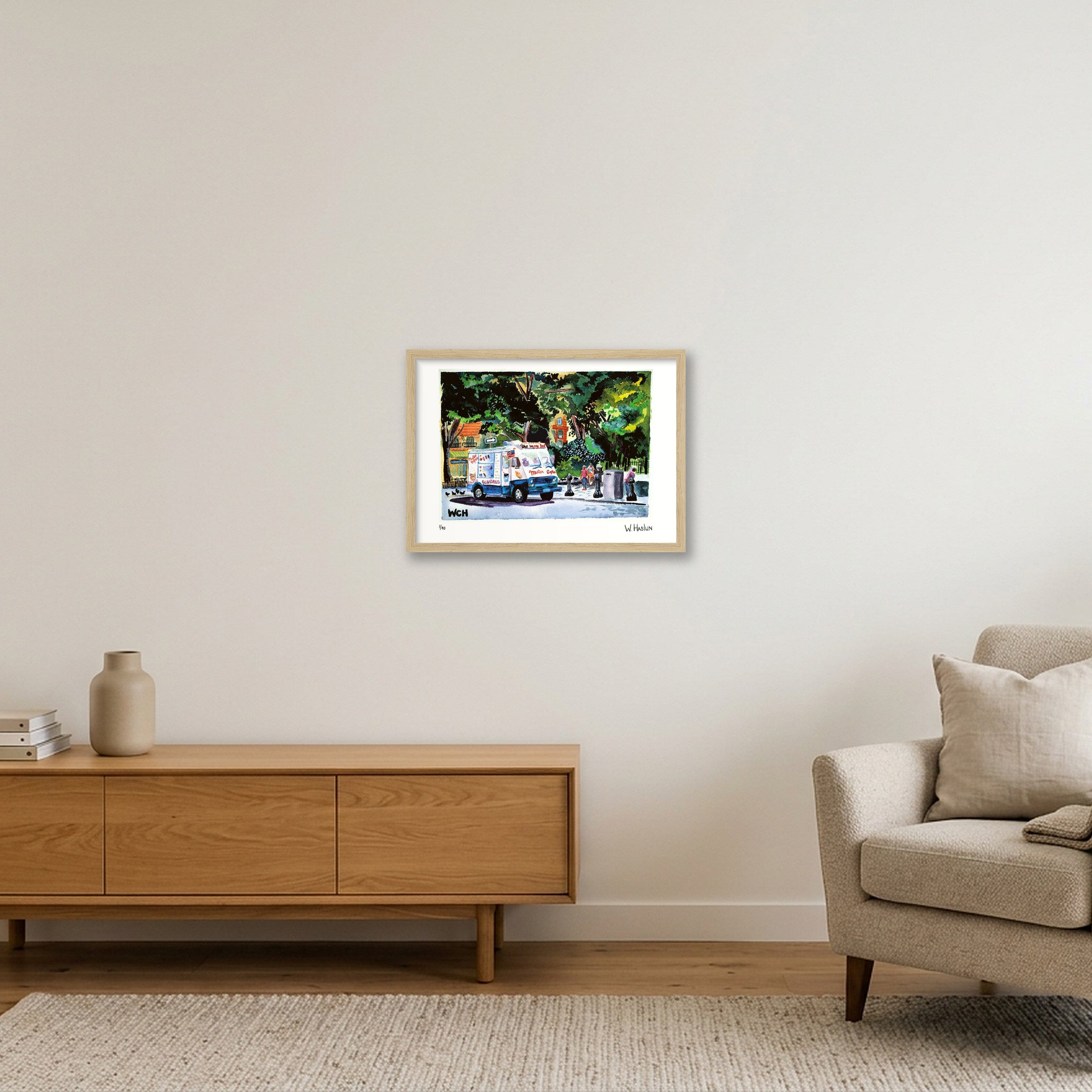 Mister Softee — A3 (42×30cm, 17×12") Oak Frame