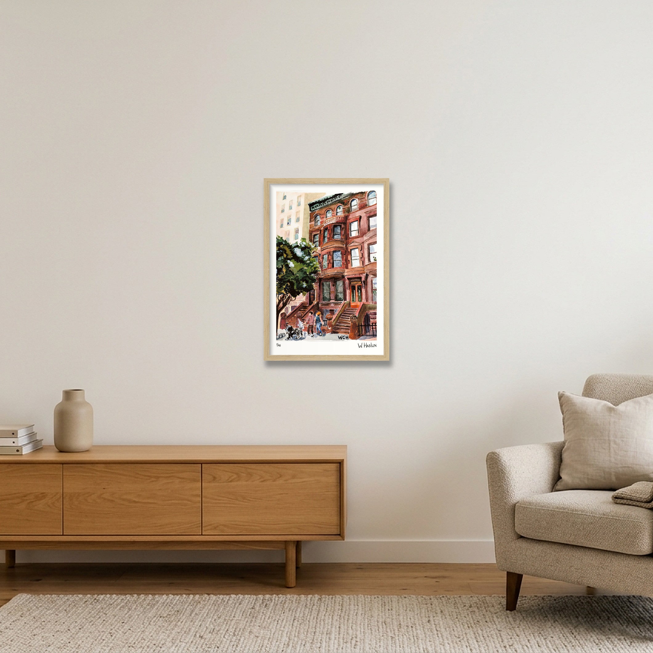 Monty's House — 30×45cm, 12×18" Oak Frame