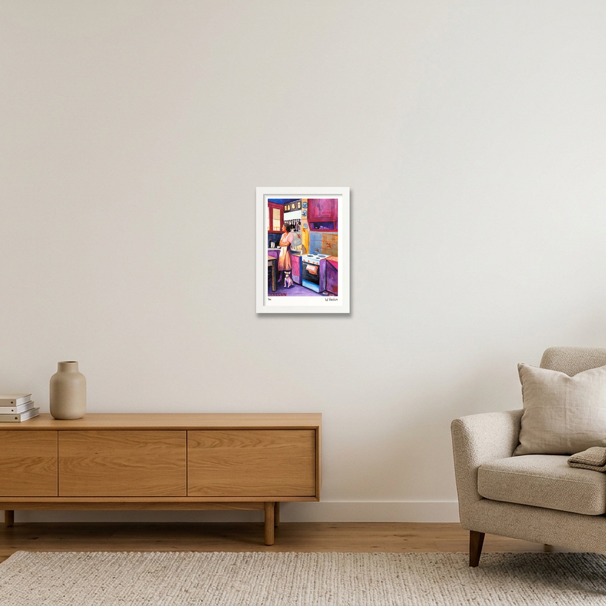 Late for Dinner — A4 (21×30cm, 8×12") White Frame