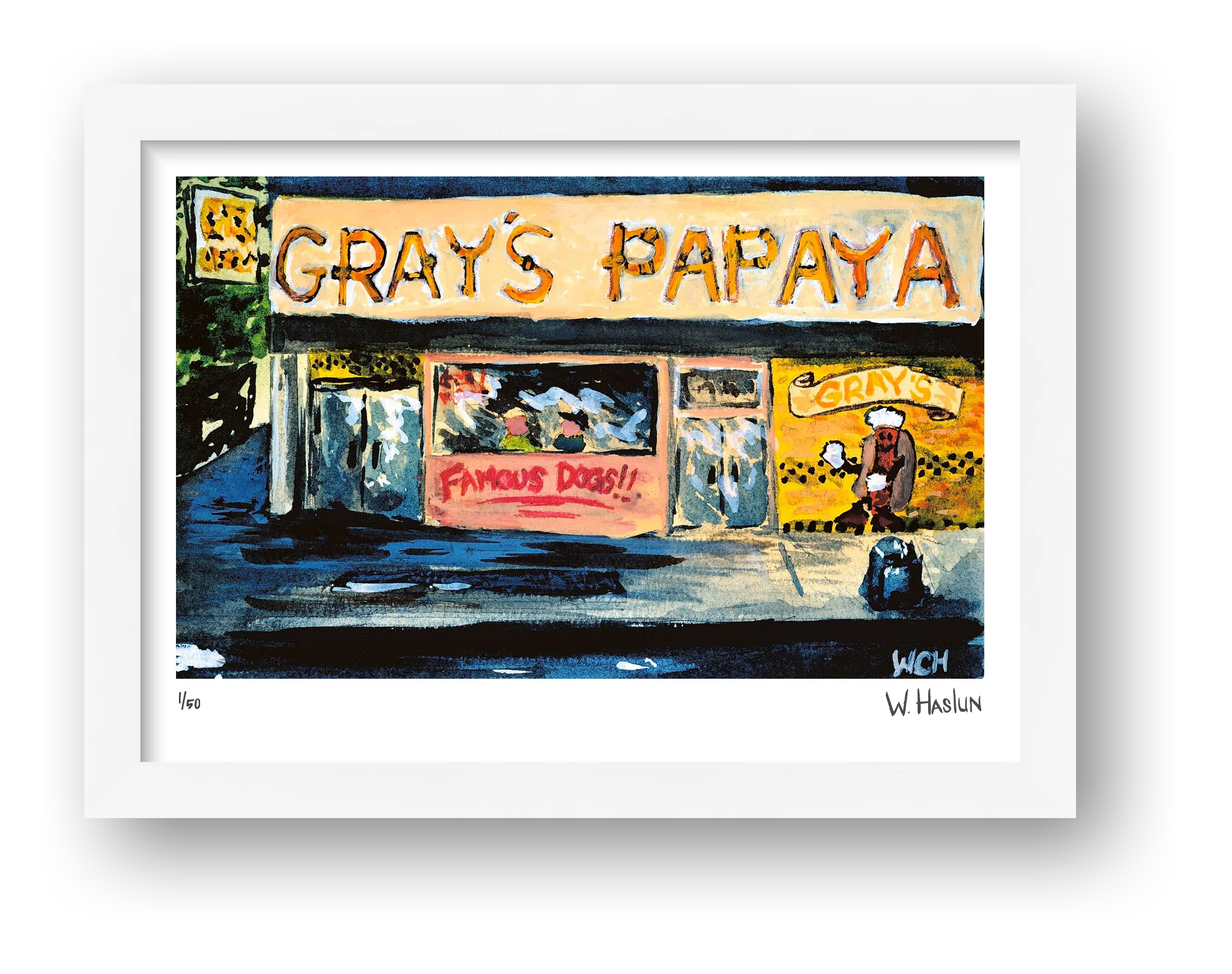 Gray's Papaya Famous Dogs — framed