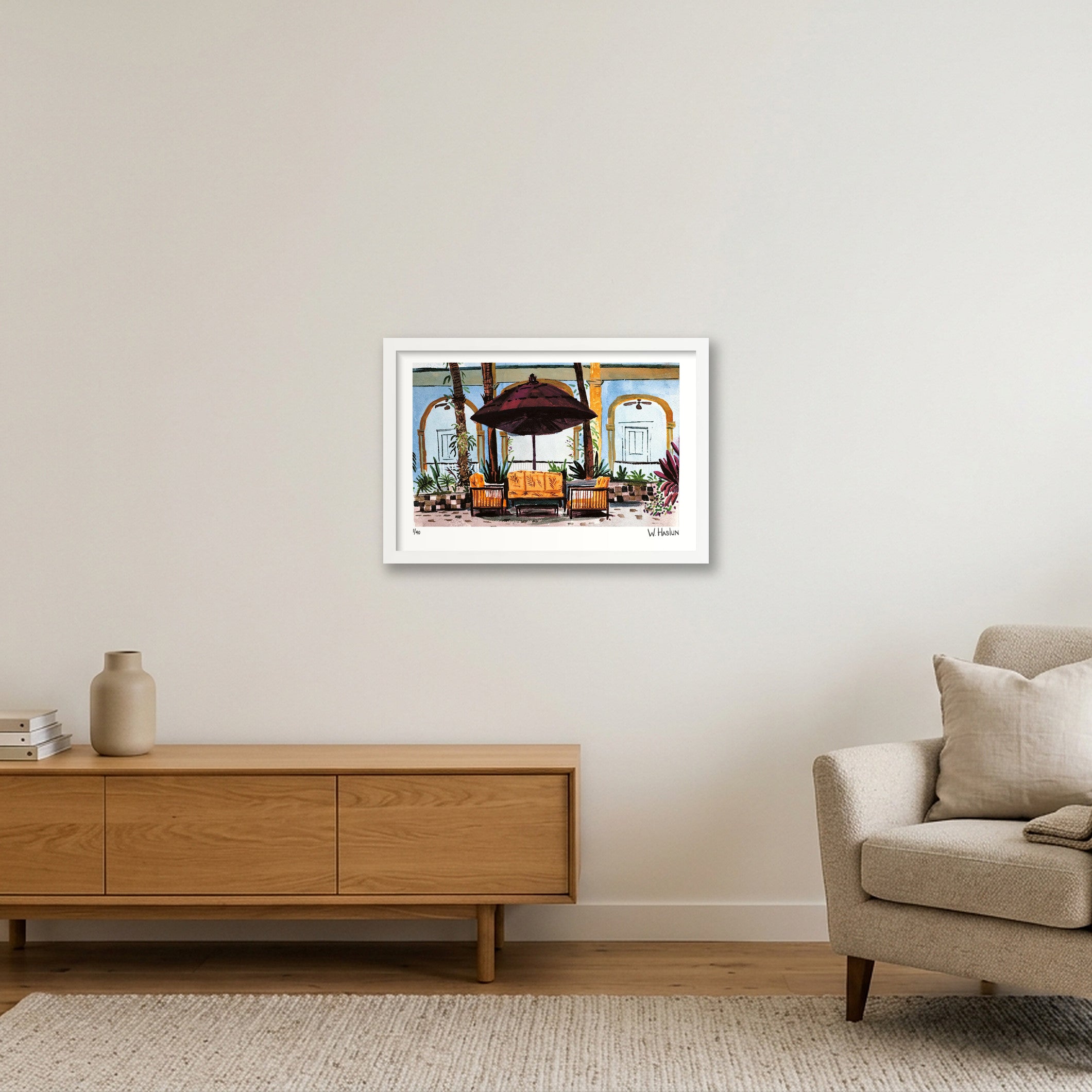 Guayaquil Hotel — 45×30cm, 18×12" White Frame