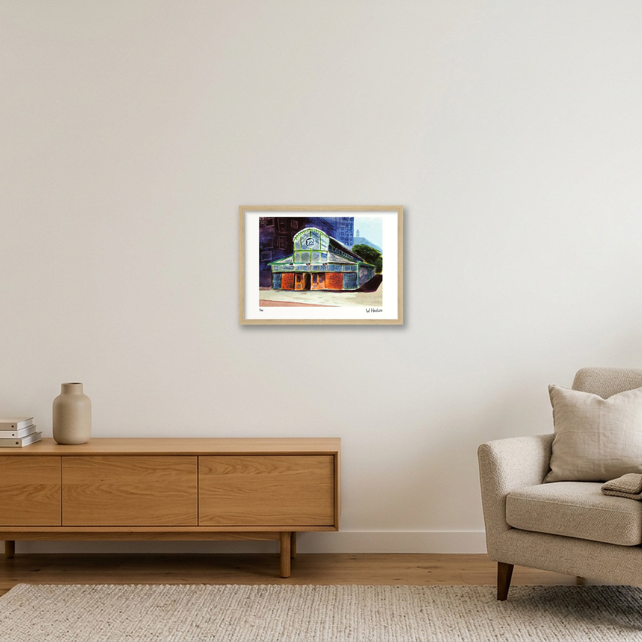West 72nd Street Subway — A3 (42×30cm, 17×12") Oak Frame