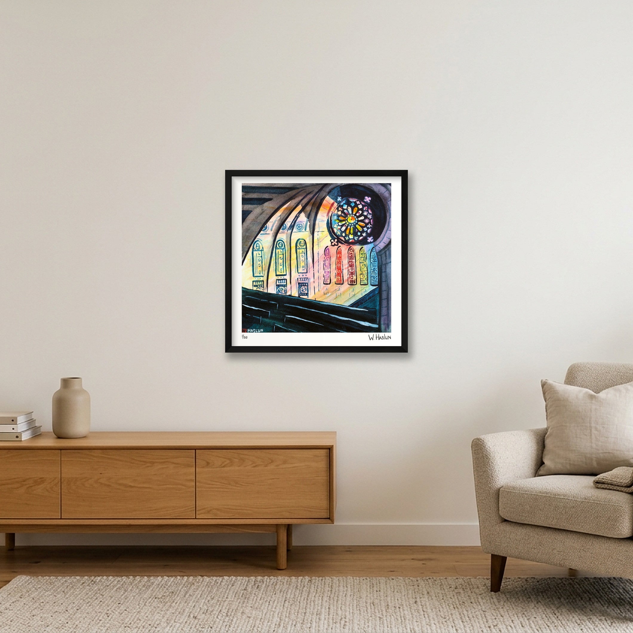 Divine Light — 50×50cm, 20×20" Black Frame