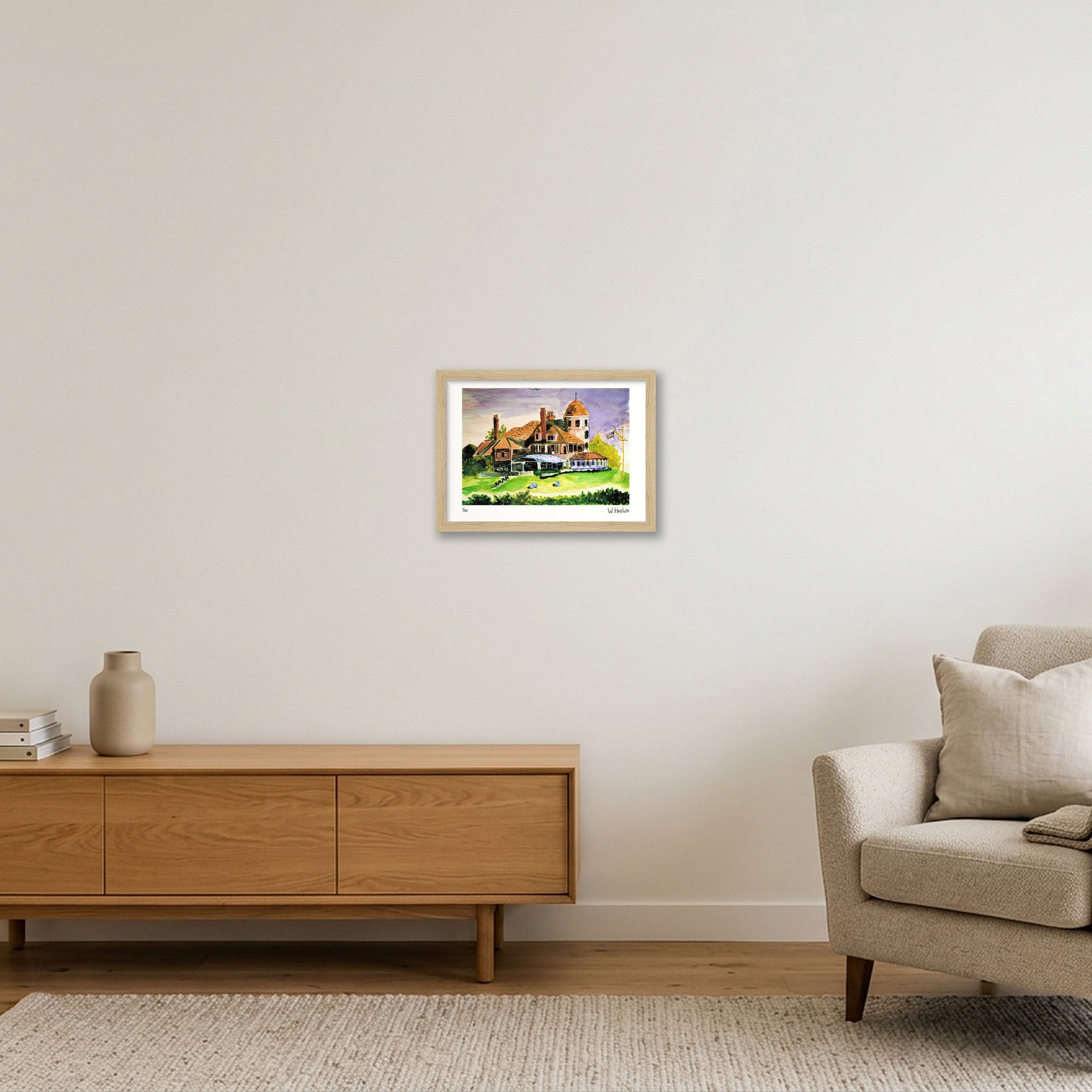 Sunset at Castle Hill Inn — A4 (30×21cm, 12×8") Oak Frame
