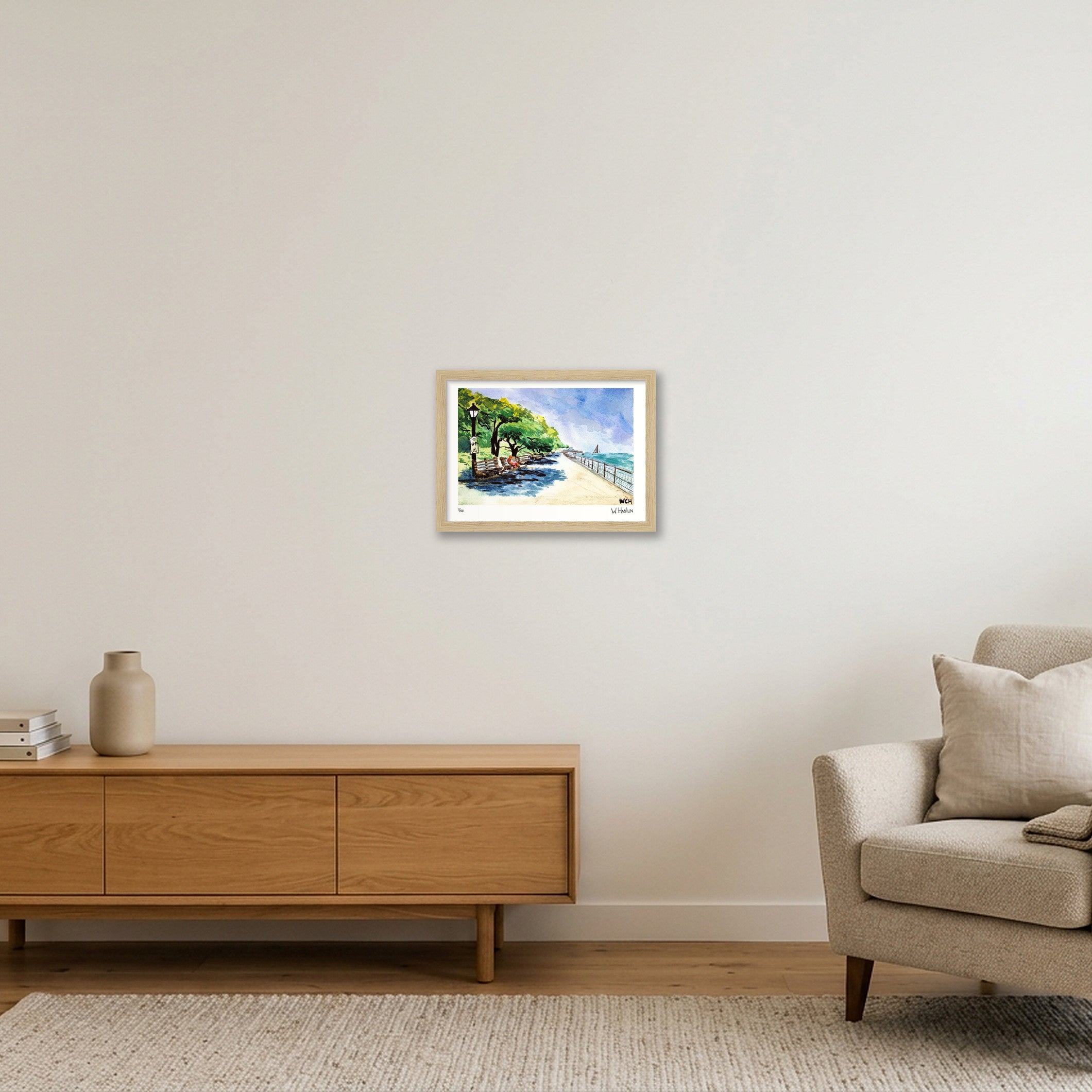 Riverside Park Read — A4 (30×21cm, 12×8") Oak Frame