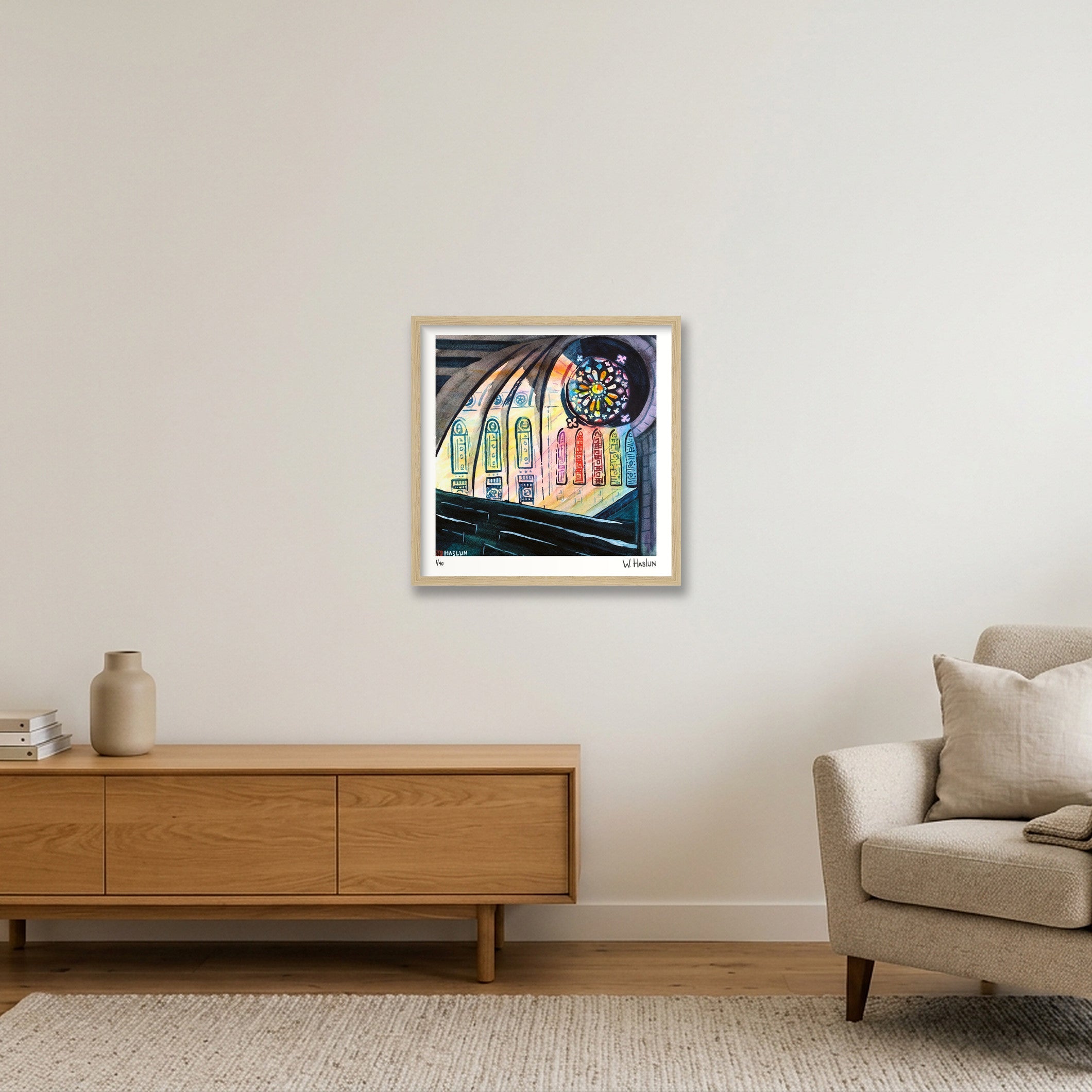 Divine Light — 40×40cm, 16×16" Oak Frame