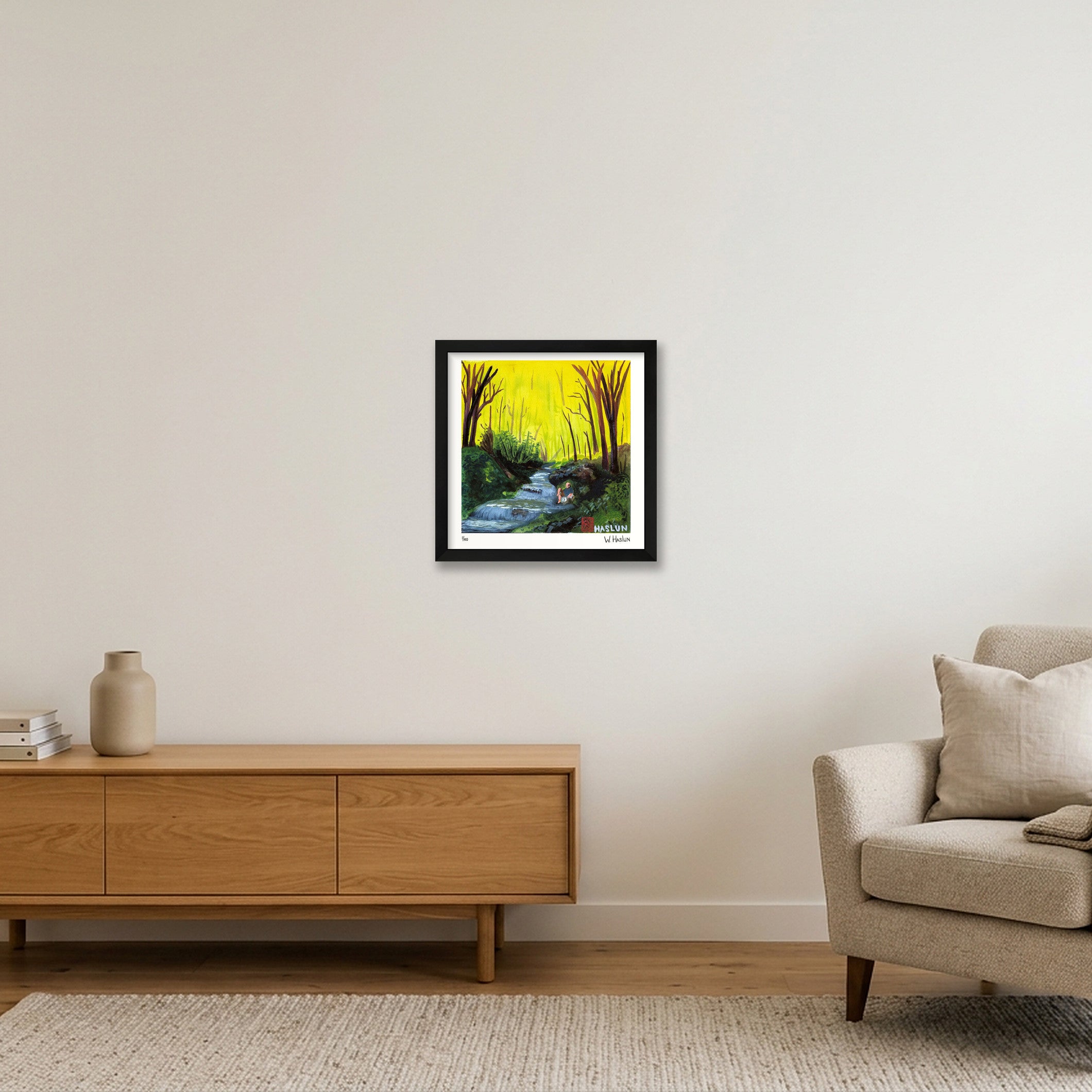 Forest Spring — 30×30cm, 12×12" Black Frame