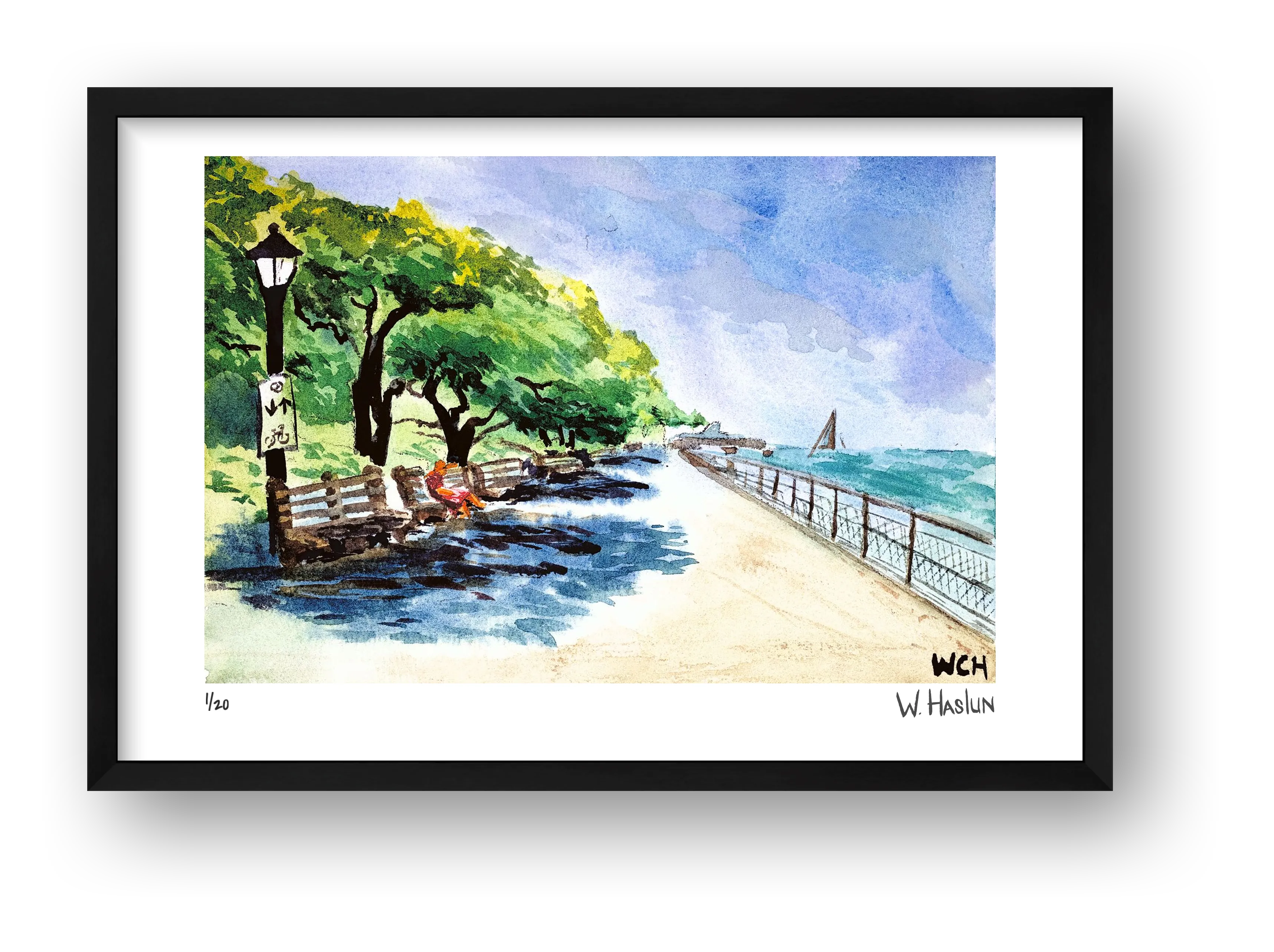 Riverside Park Read — framed