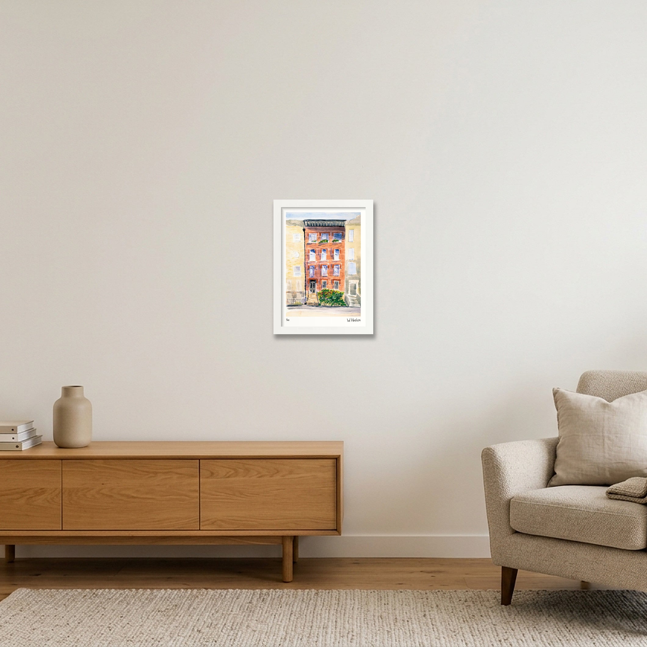 Brownstone No 1 — A4 (21×30cm, 8×12") White Frame