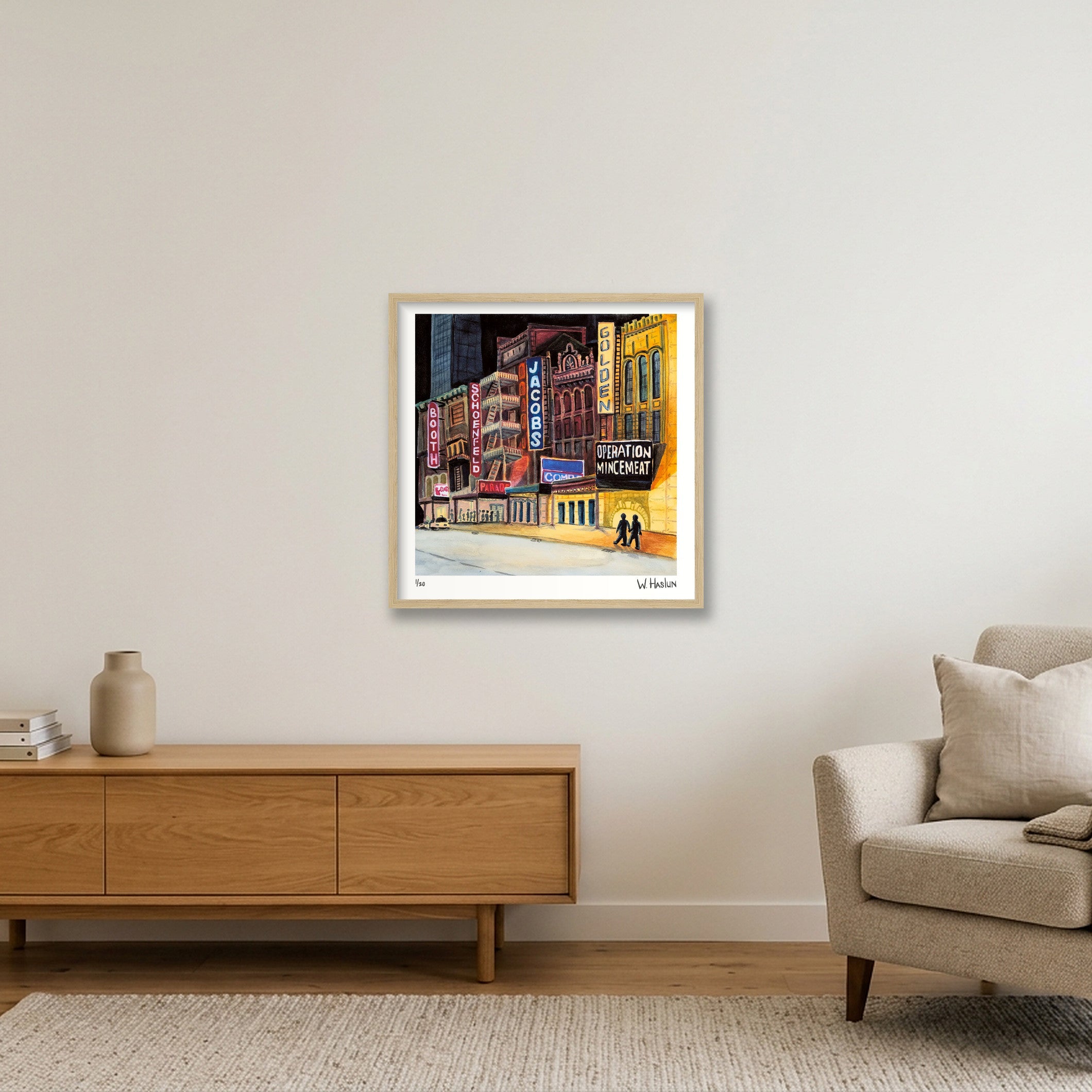 Broadway Marquees — 50×50cm, 20×20" Oak Frame